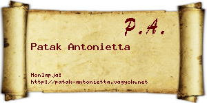 Patak Antonietta névjegykártya
